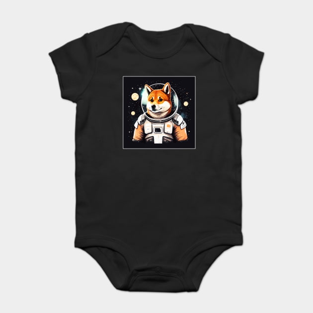 Shiba Inu Dog, Astronaut, Funny Dog Lover Baby Bodysuit by logiamerch
